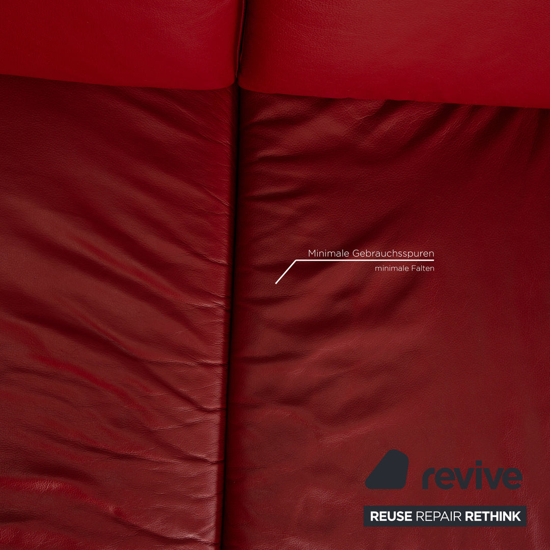 Willi Schillig Loop Leder Ecksofa Rot Sofa Couch Funktion