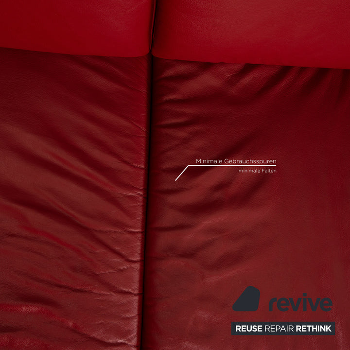 Willi Schillig Loop Leder Ecksofa Rot Sofa Couch Funktion