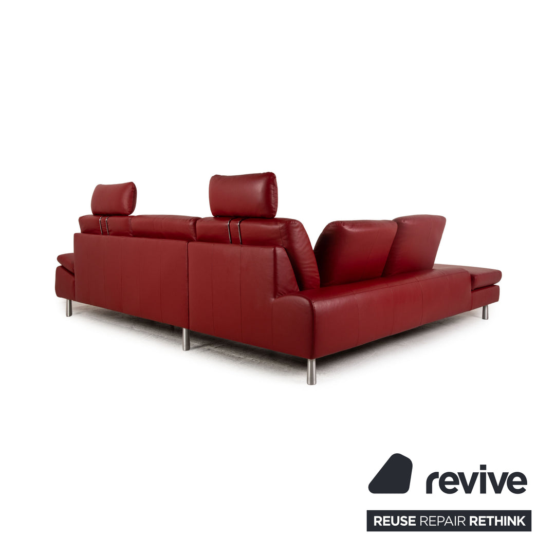 Willi Schillig Loop Leder Ecksofa Rot Sofa Couch Funktion