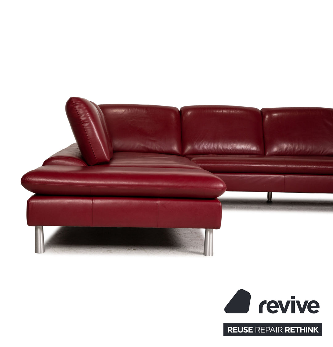 Willi Schillig Loop Leder Ecksofa Rot Sofa Couch Funktion