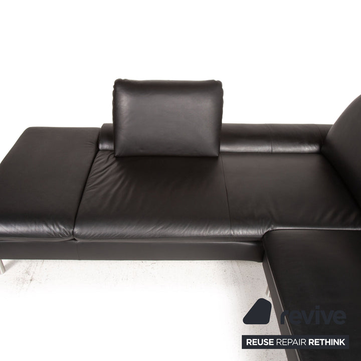 Willi Schillig Loop Leather Corner Sofa Black Function Sofa Couch
