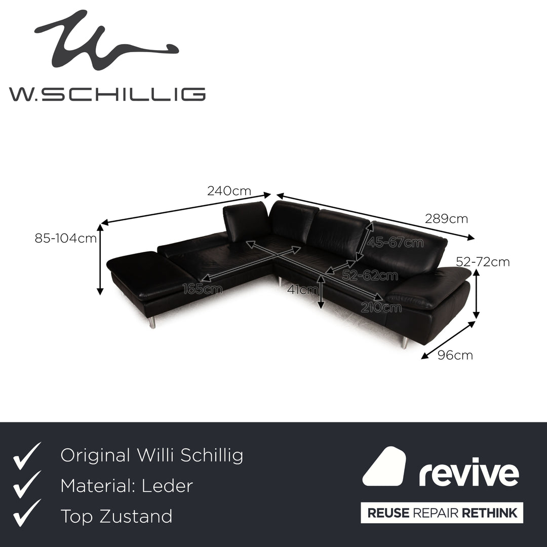 Willi Schillig Loop Leder Ecksofa Schwarz Funktion Sofa Couch