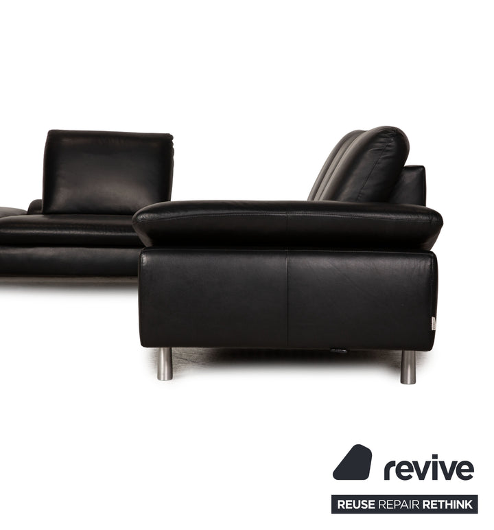 Willi Schillig Loop Leder Ecksofa Schwarz Sofa Couch Funktion Recamiere links