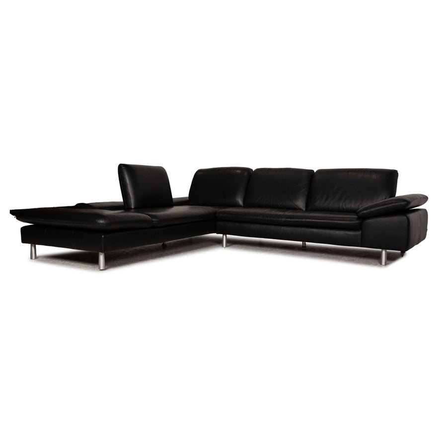 Willi Schillig Loop Leder Ecksofa Schwarz Sofa Couch Funktion Recamiere links