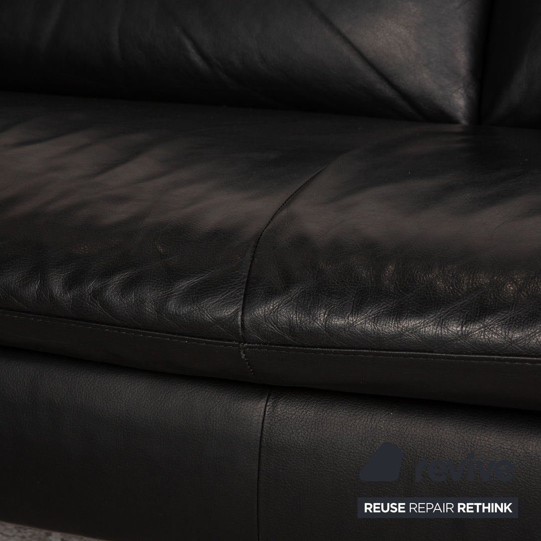Willi Schillig Loop Leder Ecksofa Schwarz Sofa Couch Funktion Recamiere links