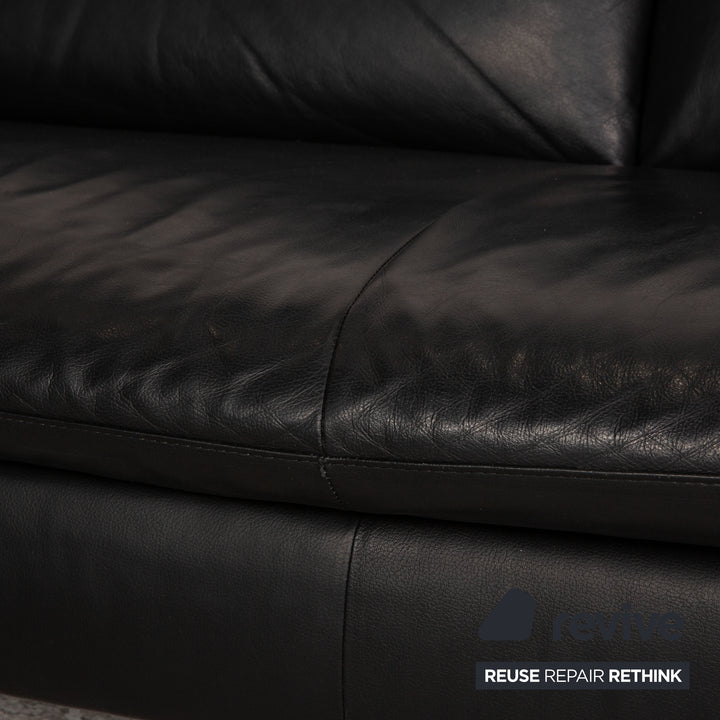 Willi Schillig Loop Leder Ecksofa Schwarz Sofa Couch Funktion Recamiere links