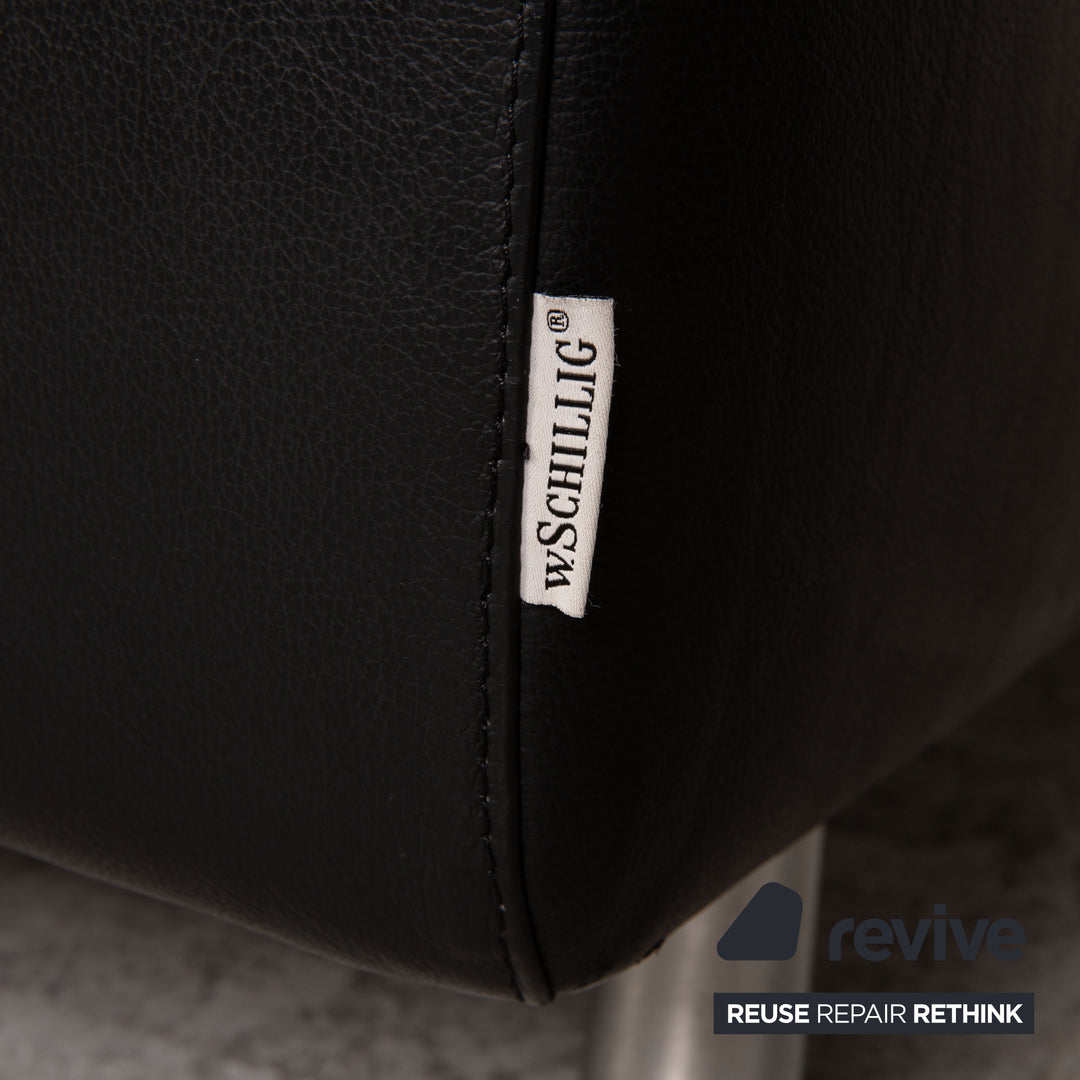 Willi Schillig Loop Leder Ecksofa Schwarz Sofa Couch Funktion Recamiere links