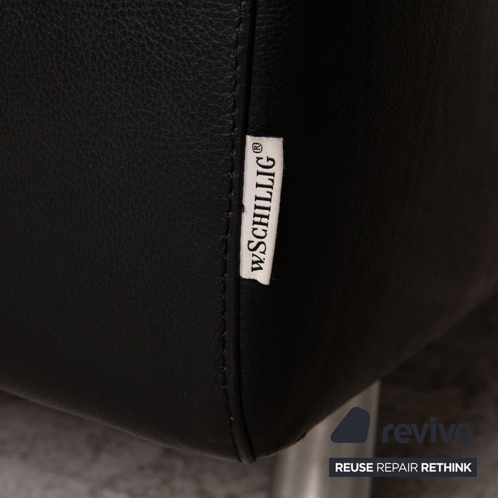 Willi Schillig Loop Leder Ecksofa Schwarz Sofa Couch Funktion Recamiere links