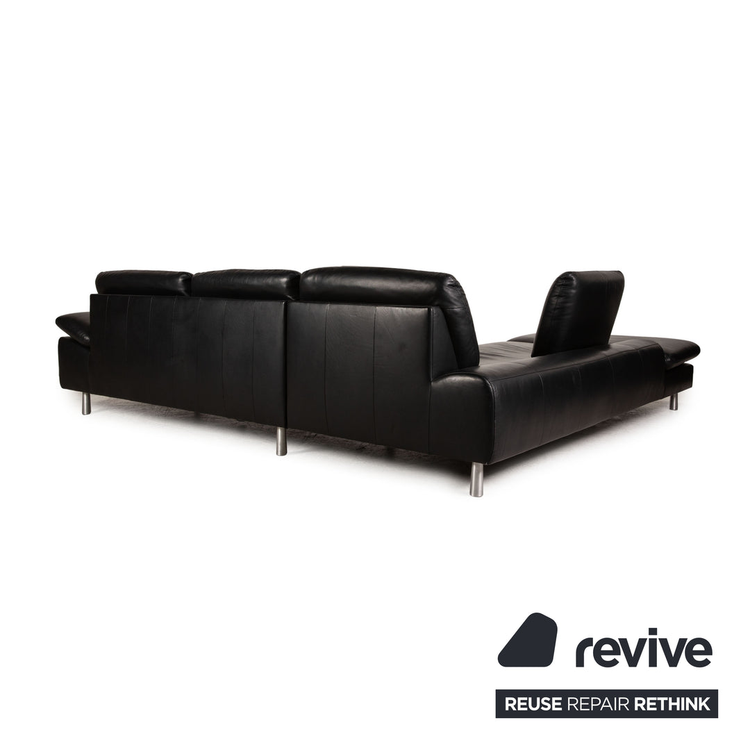 Willi Schillig Loop Leder Ecksofa Schwarz Sofa Couch Funktion Recamiere links