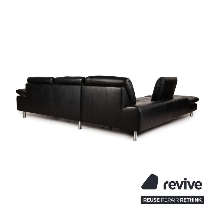 Willi Schillig Loop Leder Ecksofa Schwarz Sofa Couch Funktion Recamiere links