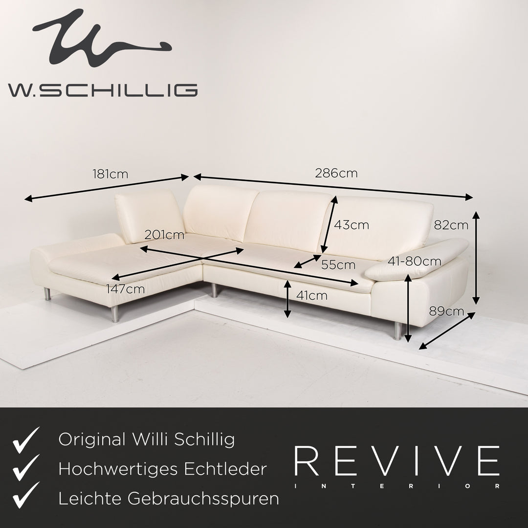 Willi Schillig Loop Leder Ecksofa Weiß Sofa Funktion Couch #14088