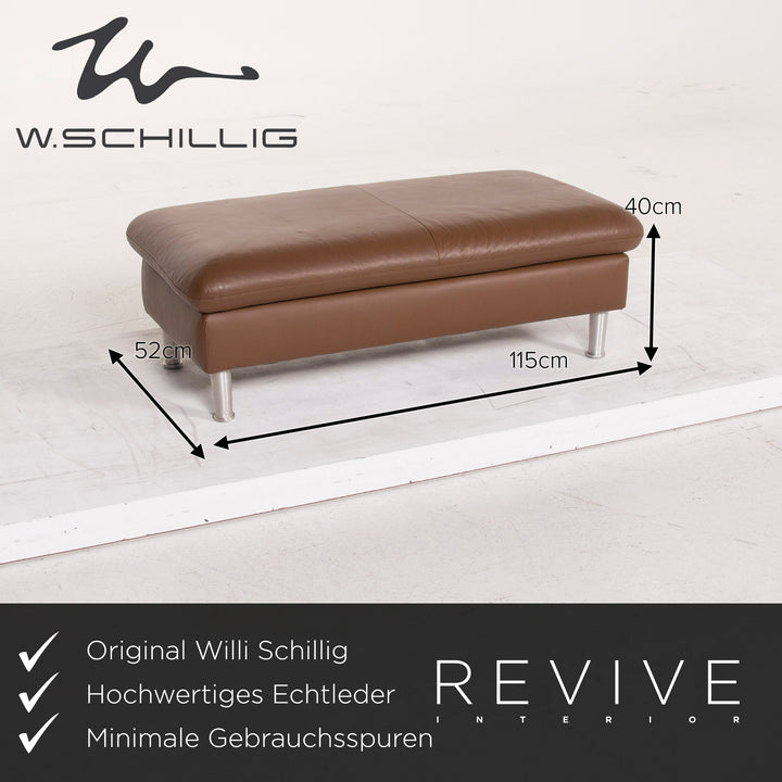 Willi Schillig Loop Leder Hocker Braun #15340