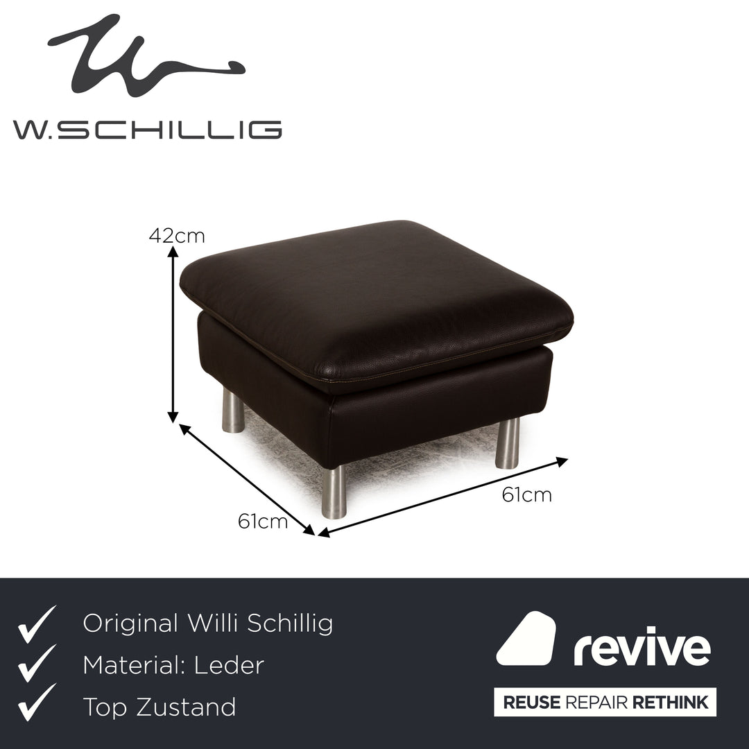 Willi Schillig Loop Leder Hocker Braun