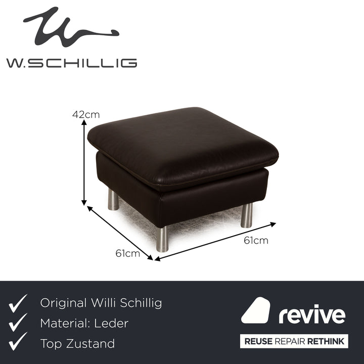 Willi Schillig Loop Leder Hocker Braun