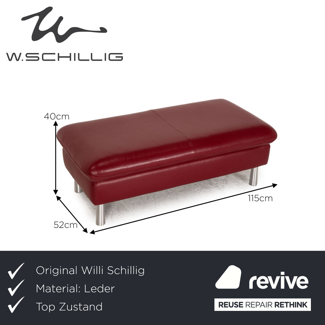 Willi Schillig Loop Leather Stool Red