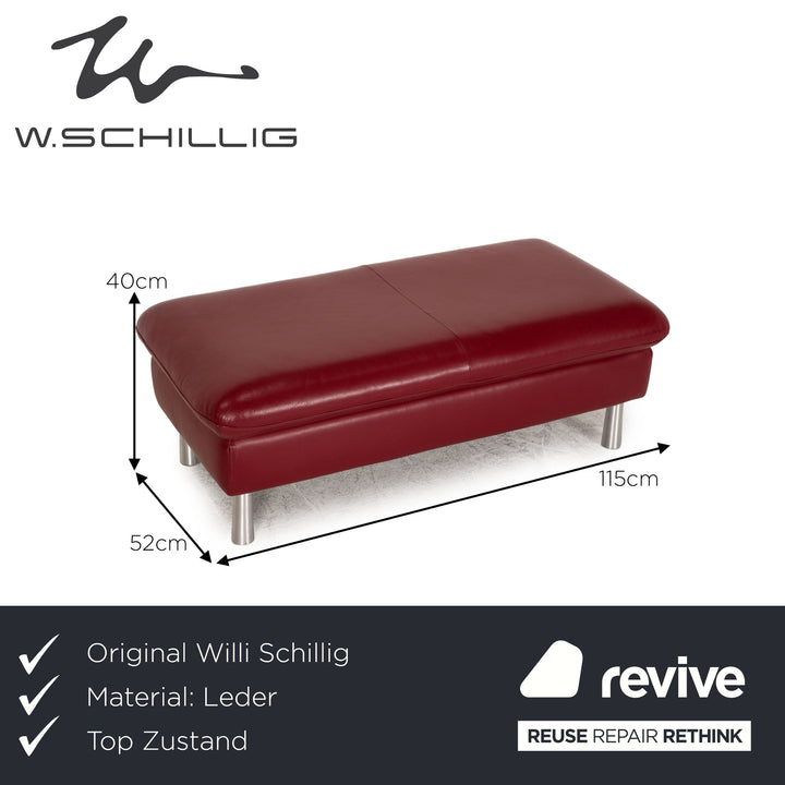 Willi Schillig Loop Leather Stool Red