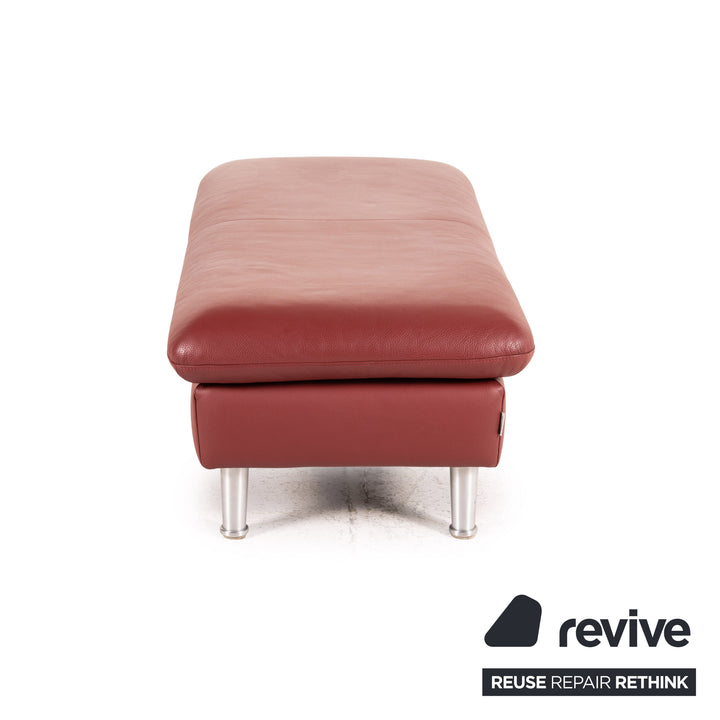 Willi Schillig Loop Leder Hocker Rot Ottoman