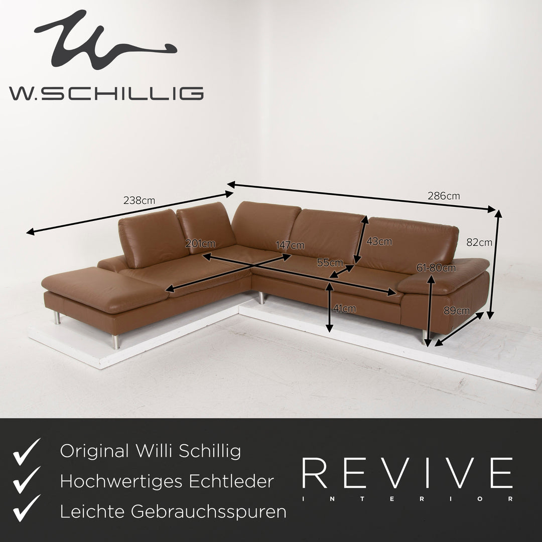 Willi Schillig Loop Leder Sofa Braun Ecksofa #15100