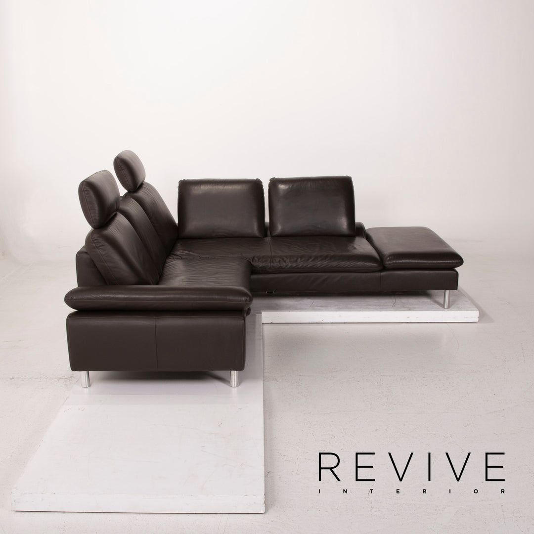 Willi Schillig Loop Leder Sofa Dunkelbraun Ecksofa #15147