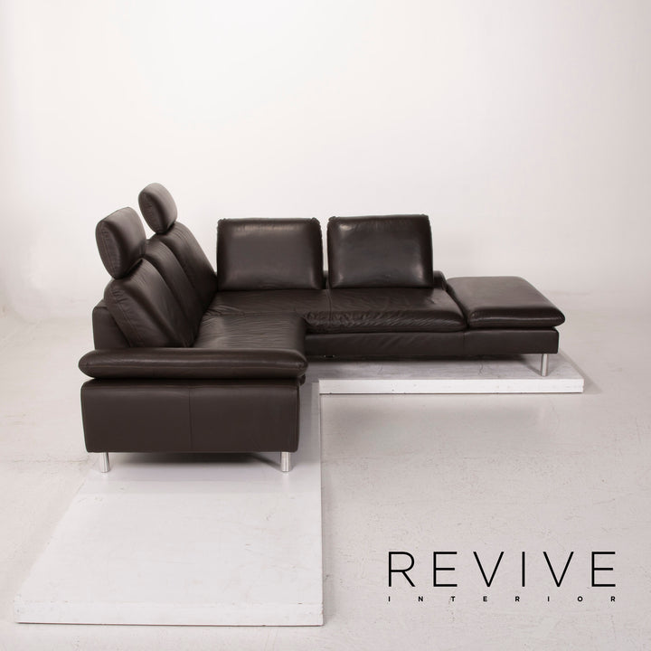 Willi Schillig Loop Leder Sofa Dunkelbraun Ecksofa #15147