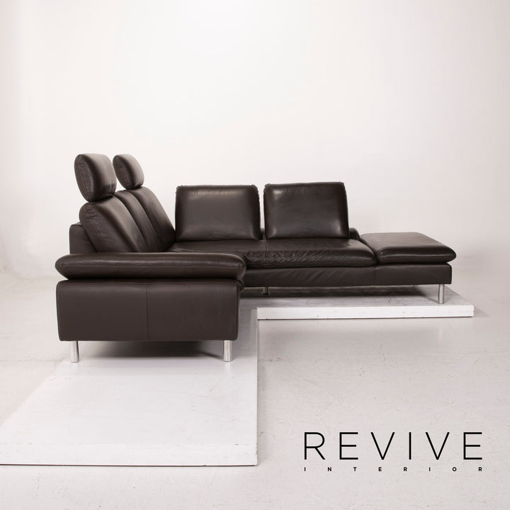 Willi Schillig Loop Leder Sofa Dunkelbraun Ecksofa #15147