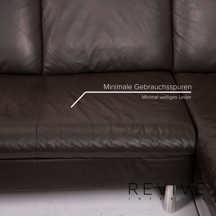 Willi Schillig Loop Leder Sofa Dunkelbraun Ecksofa #15147