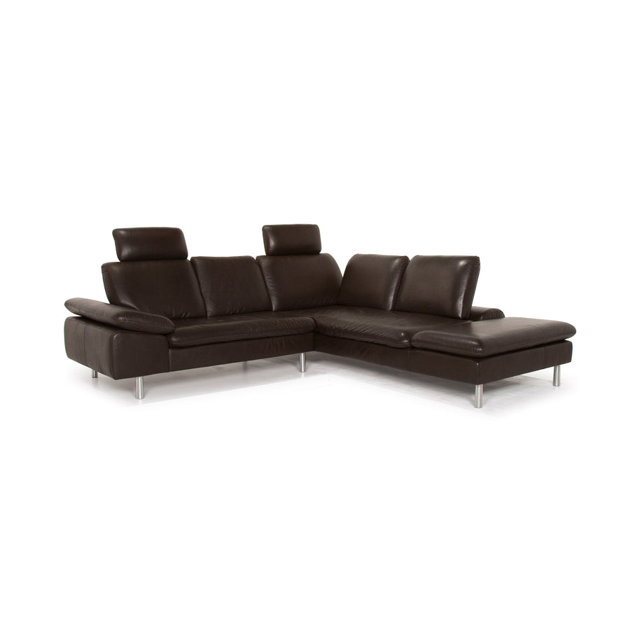 Willi Schillig Loop Leder Sofa Dunkelbraun Ecksofa #15147