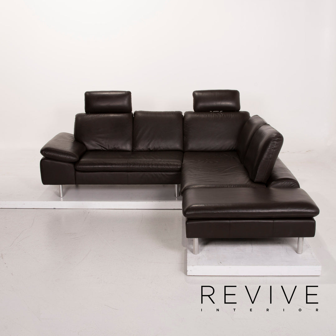 Willi Schillig Loop Leder Sofa Dunkelbraun Ecksofa #15147