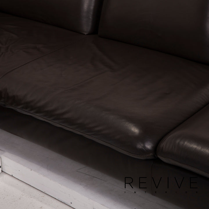 Willi Schillig Loop Leder Sofa Dunkelbraun Ecksofa #15147