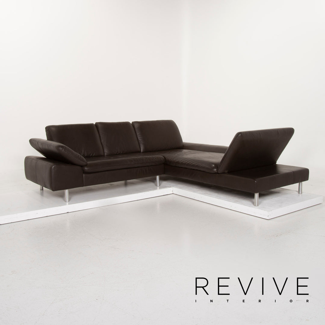 Willi Schillig Loop Leder Sofa Dunkelbraun Ecksofa #15147