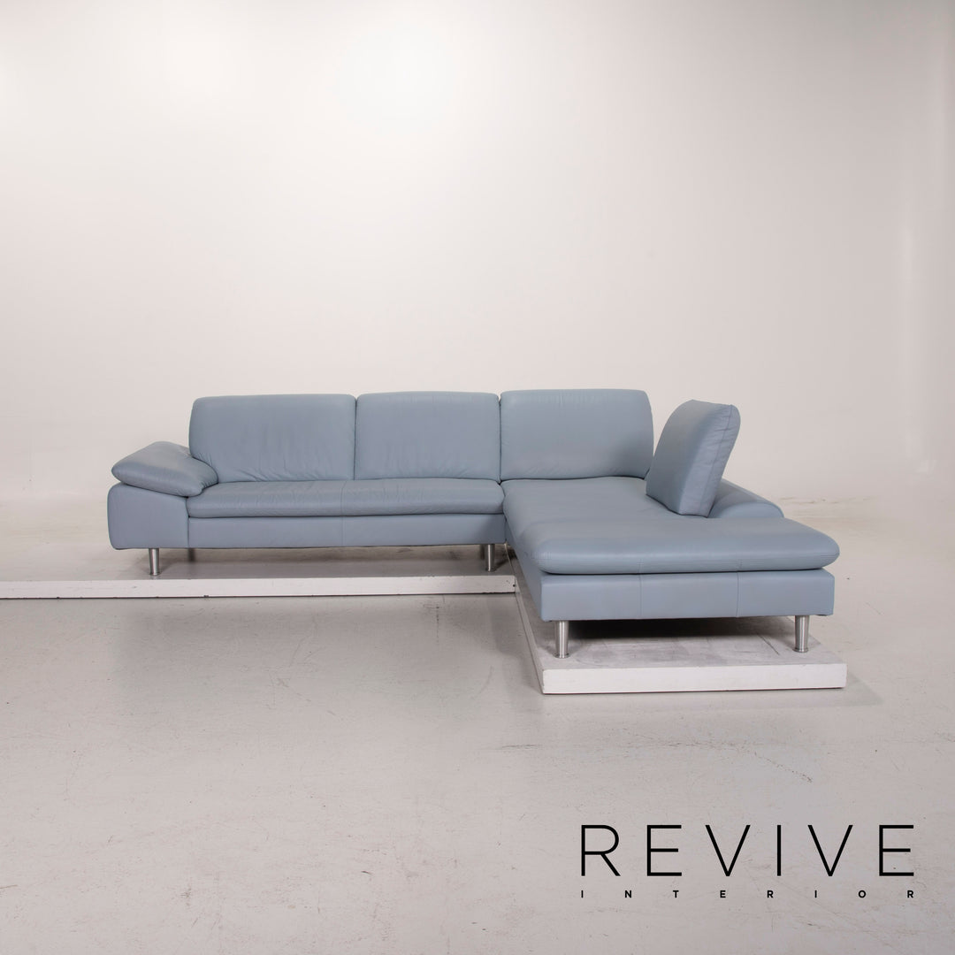 Willi Schillig Loop Leder Sofa Eisblau Ecksofa Blau Funktion Couch #14957