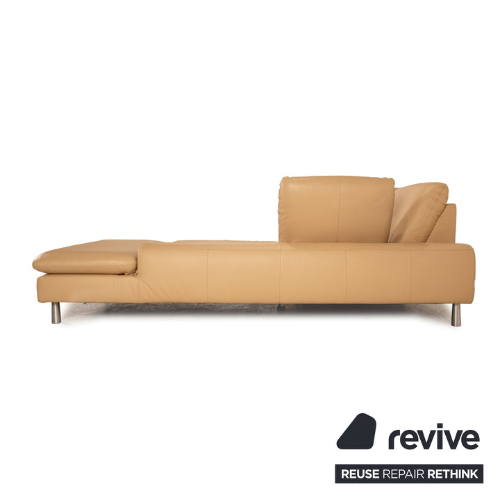Willi Schillig loop leather sofa set beige corner sofa stool function