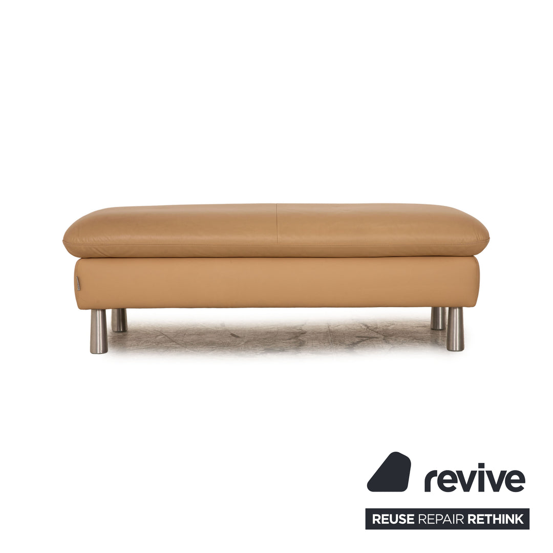 Willi Schillig loop leather sofa set beige corner sofa stool function