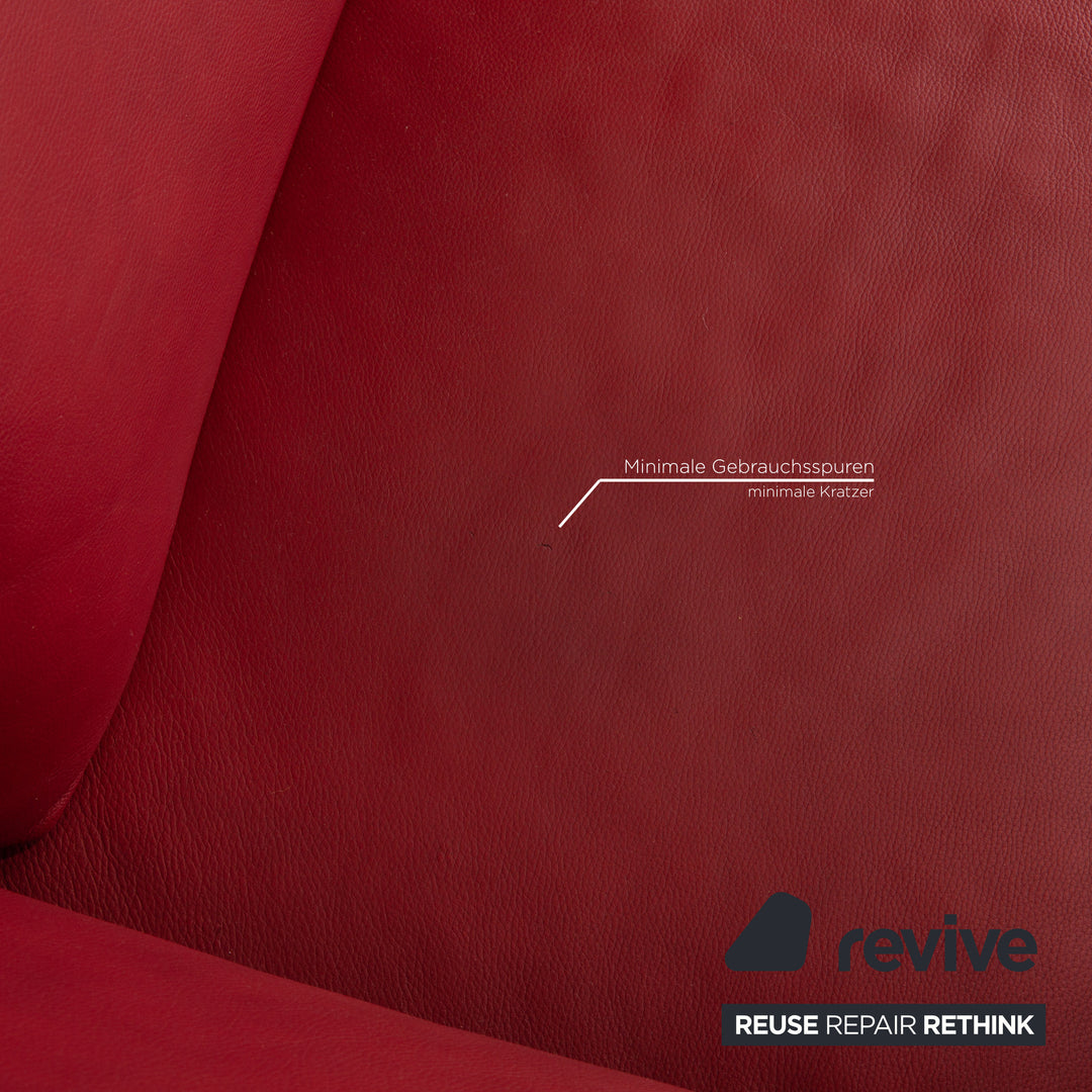 Willi Schillig Loop Leder Sofa Garnitur Garnitur Rot Ecksofa Hocker Sofa