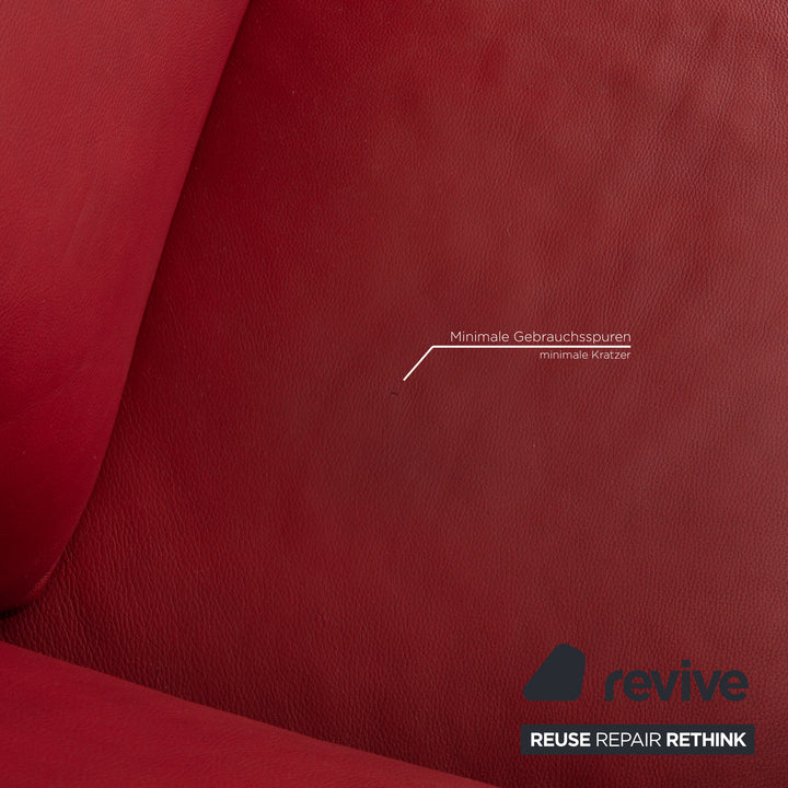Willi Schillig Loop Leder Sofa Garnitur Garnitur Rot Ecksofa Hocker Sofa