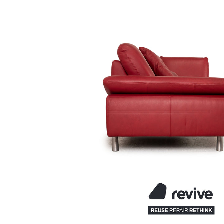 Willi Schillig Loop Leder Sofa Garnitur Garnitur Rot Ecksofa Hocker Sofa