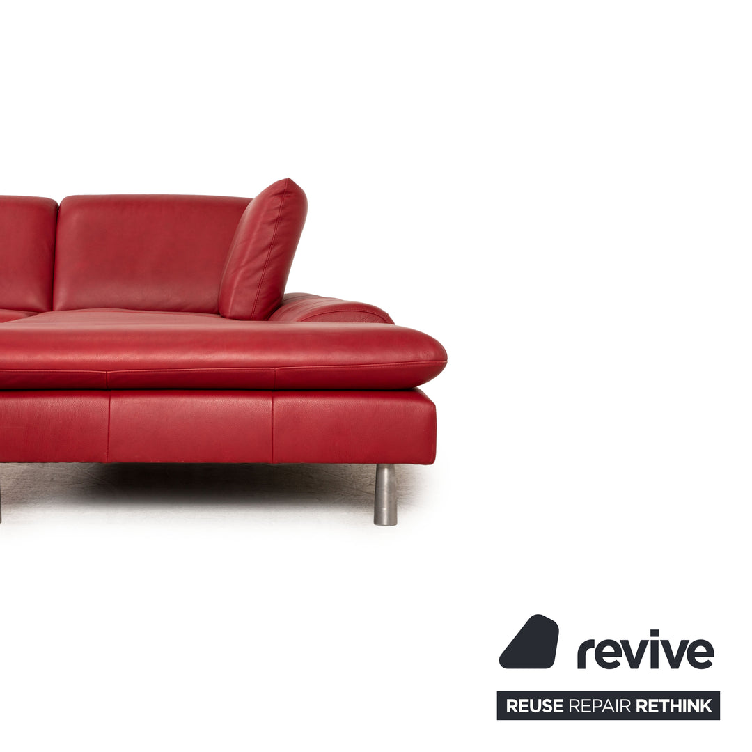 Willi Schillig Loop Leder Sofa Garnitur Garnitur Rot Ecksofa Hocker Sofa