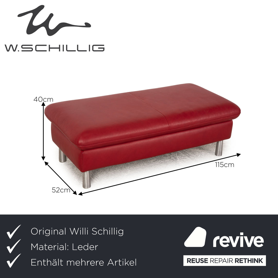Willi Schillig Loop Leder Sofa Garnitur Garnitur Rot Ecksofa Hocker Sofa