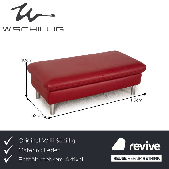 Willi Schillig Loop Leder Sofa Garnitur Garnitur Rot Ecksofa Hocker Sofa