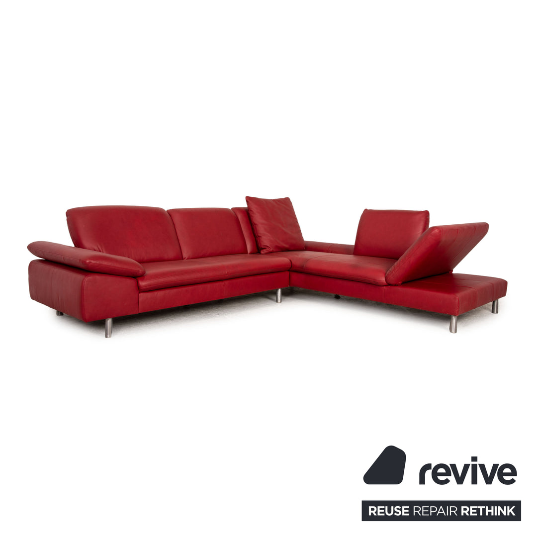 Willi Schillig Loop Leder Sofa Garnitur Garnitur Rot Ecksofa Hocker Sofa