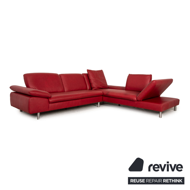 Willi Schillig Loop Leder Sofa Garnitur Garnitur Rot Ecksofa Hocker Sofa