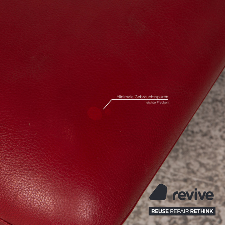 Willi Schillig Loop Leder Sofa Garnitur Garnitur Rot Ecksofa Hocker Sofa