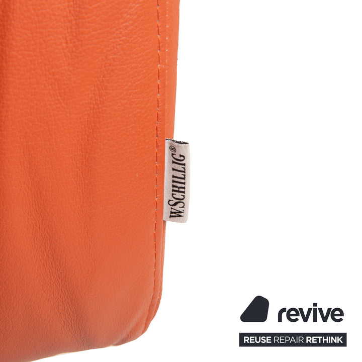 Willi Schillig Loop Leder Sofa Orange Dreisitzer Couch