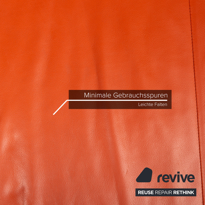 Willi Schillig Loop Leder Sofa Orange Zweisitzer Couch