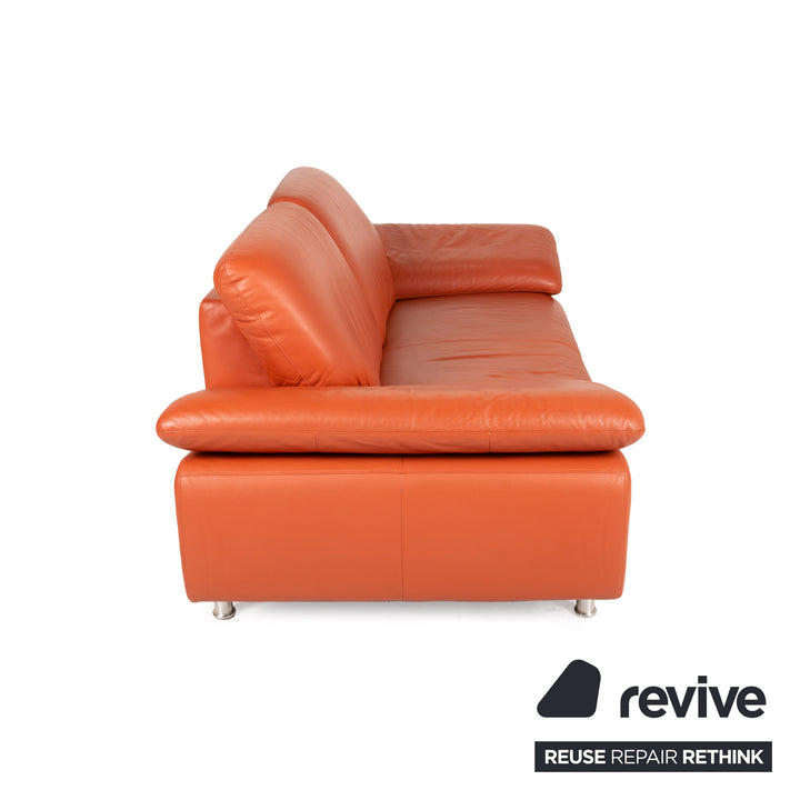 Willi Schillig Loop Leder Sofa Orange Zweisitzer Couch