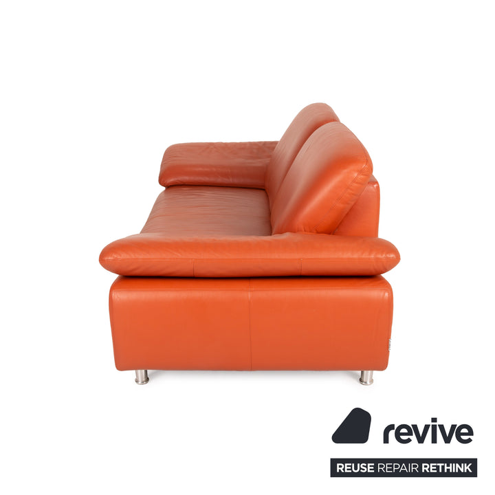 Willi Schillig Loop Leder Sofa Orange Zweisitzer Couch