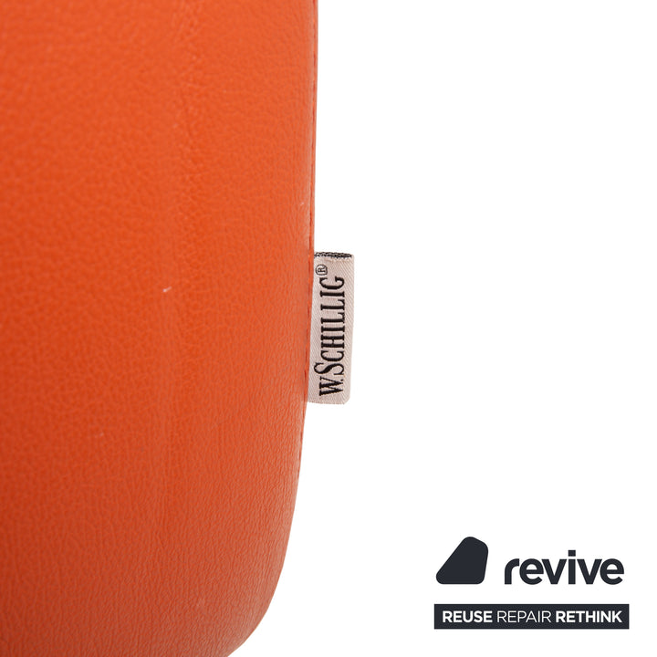 Willi Schillig Loop Leder Sofa Orange Zweisitzer Couch