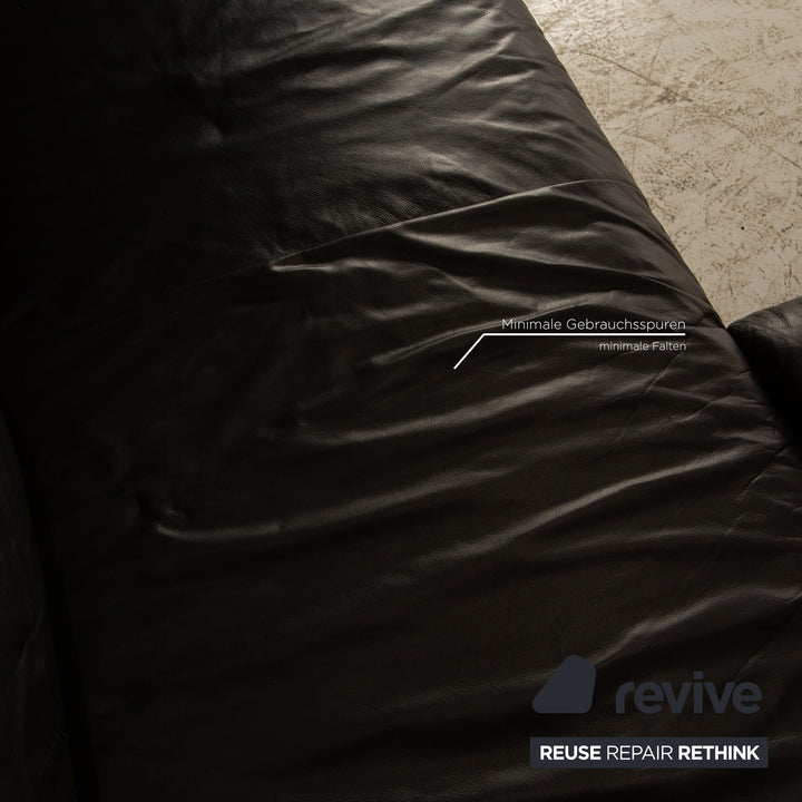 Willi Schillig Loop Schwarz Leder Ecksofa Sofa Couch Funktion Recamiere rechts