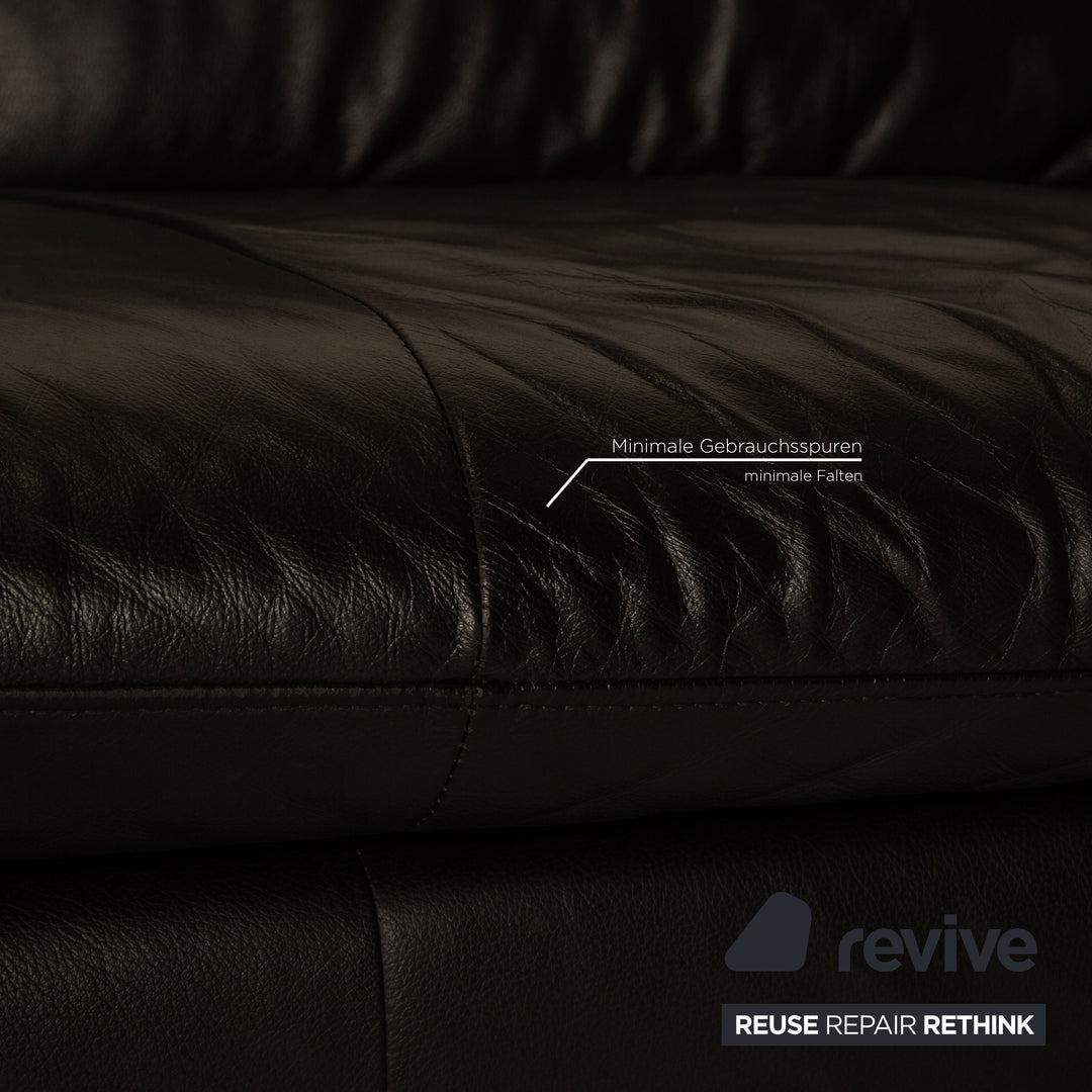 Willi Schillig Loop Schwarz Leder Ecksofa Sofa Couch Funktion Recamiere rechts