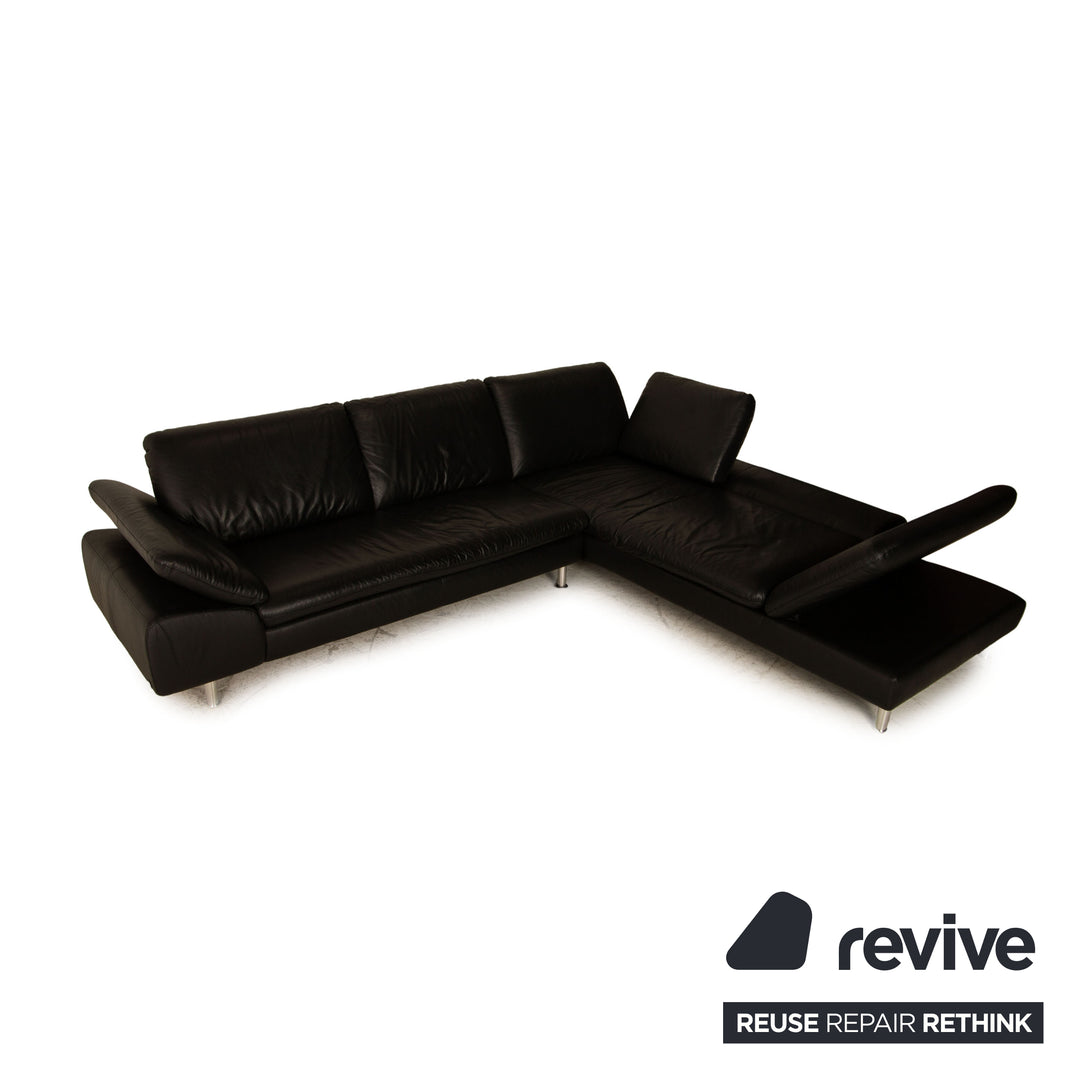 Willi Schillig Loop Schwarz Leder Ecksofa Sofa Couch Funktion Recamiere rechts